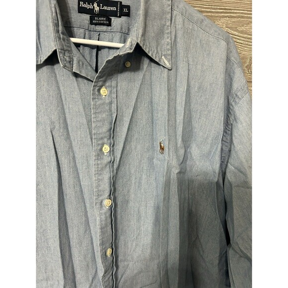 Polo Ralph Lauren Men’s Blare Button Down Sz XL Shirt Blue Long Sleeve Work Pony - Picture 7 of 7